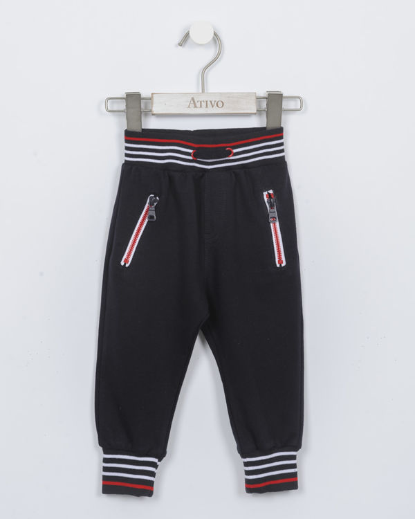 Picture of YF747 BOYS NON THERMAL TRACKSUIT TROUSERS WITH ZIP UP POCKET